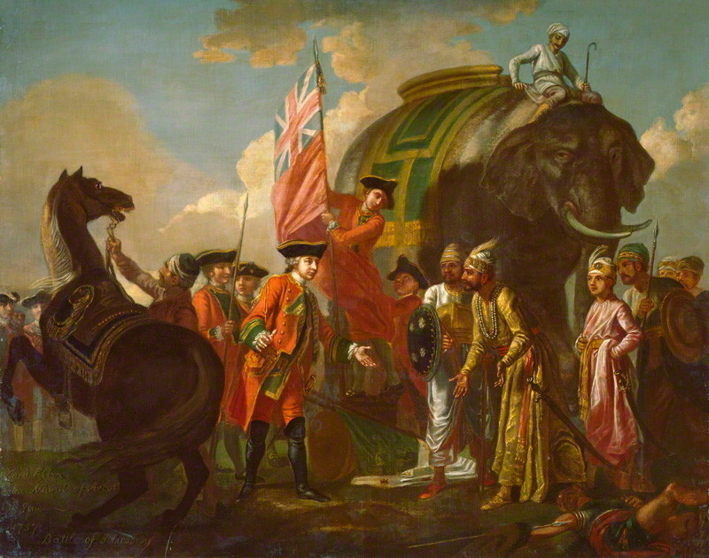 Robert Clive and Mir Jafar after the Battle of Plassey, 1757